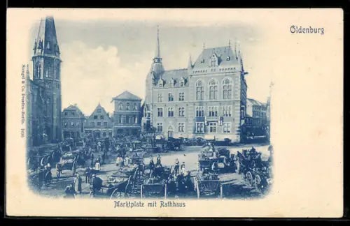AK Oldenburg, Marktplatz mit Rathaus