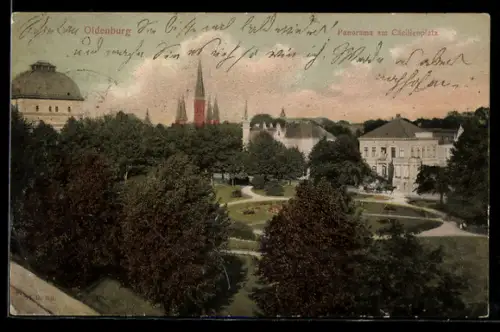 AK Oldenburg, Panorama am Cäcilienplatz