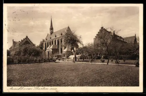 AK Gaesdonck über Goch, Gartenansicht Collegium Augustinianum