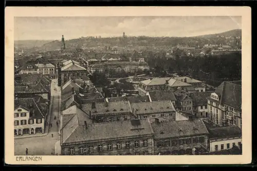 AK Erlangen, Vogelschau über den Ort