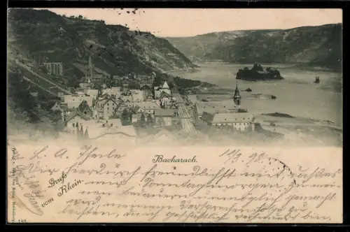 AK Bacharach /Rhein, Ortsansicht am Rhein