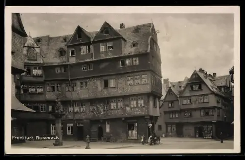AK Alt-Frankfurt, Partie am Roseneck mit Denkmal