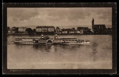 AK Engers / Rhein, Dampfer Kaiserin Auguste Victoria auf dem Rhein