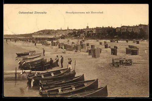 AK Zinnowitz, Partie am Strand mit Herrenbad