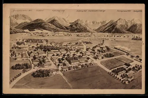 AK Bichl, Totalansicht aus der Vogelschau