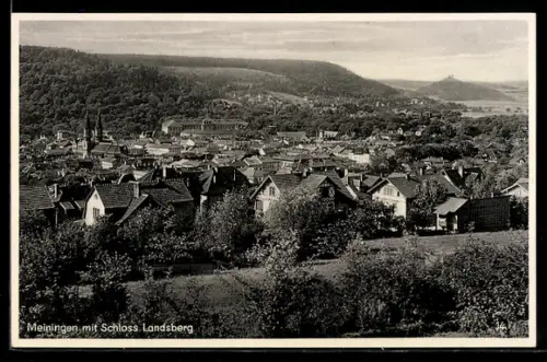 AK Meiningen, Totalansicht mit Schloss Landsberg