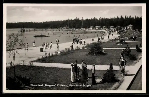 AK Neustädtel Erzgeb., Strandbad Bergsee Filzteich