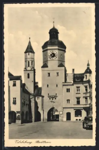 AK Vilsbiburg, Blick zum Stadtturm