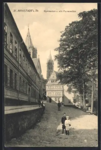 AK Arnstadt i. Th., Gymnasium, alte Papiermühle