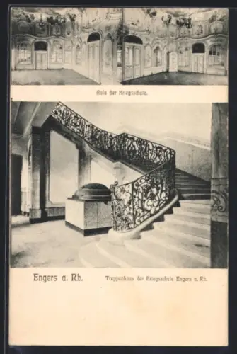 AK Engers a. Rh., Aula und Treppenhaus der Kriegsschule