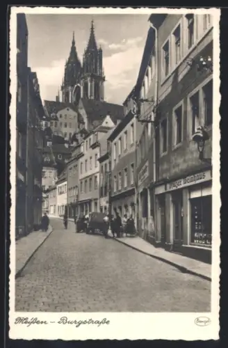 AK Meissen, Blick in die Burgstrasse