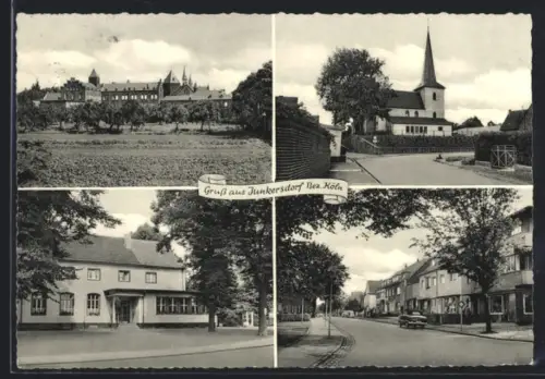 AK Junkersdorf /Köln, Kirche, Strassenansicht