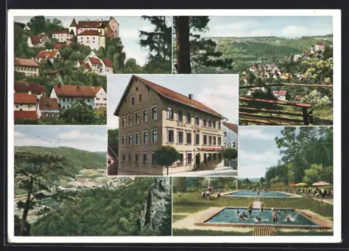 AK Egloffstein /Fränkische Schweiz, Kriegsopfererholungsheim BDK, Schwimmbad