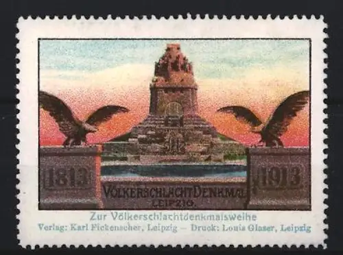 Reklamemarke Leipzig, Völkerschlachtdenkmal, Denkmalsweihe 1913