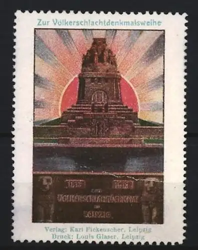 Reklamemarke Leipzig, Völkerschlachtdenkmal, Denkmalsweihe 1913