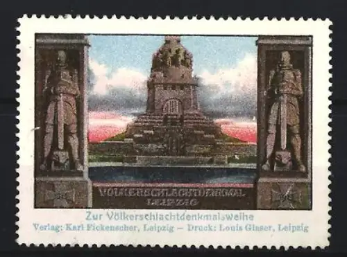 Reklamemarke Leipzig, Völkerschlachtdenkmalsweihe 1913, Monumentansicht