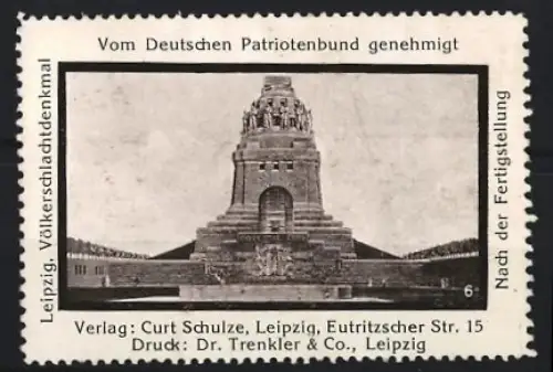 Reklamemarke Leipzig, Völkerschlachtdenkmal, Monument nach der Fertigstellung