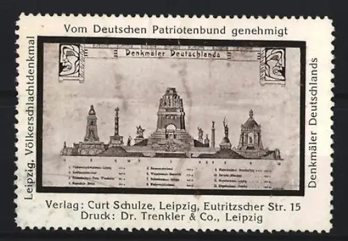 Reklamemarke Leipzig, Völkerschlachtdenkmal, Denkmäler Deutschlands