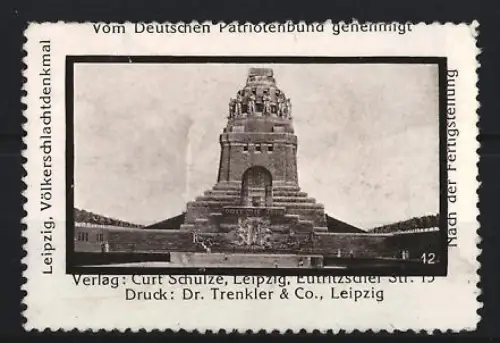 Reklamemarke Leipzig, Völkerschlachtdenkmal, Nach der Fertigstellung