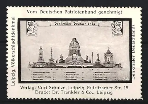 Reklamemarke Leipzig, Völkerschlachtdenkmal, Denkmäler Deutschlands
