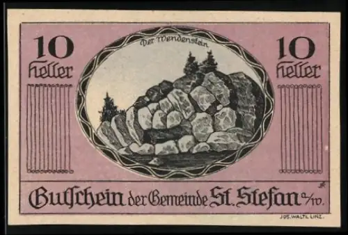 Notgeld St. Stefan a.W. 1920, 10 Heller, Der Wendenstein