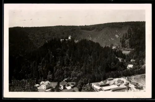 AK Littitsch, Ortsansicht vom Berghang aus