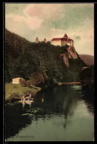 AK Rosenburg am Kamp, Flusspartie mit Schloss