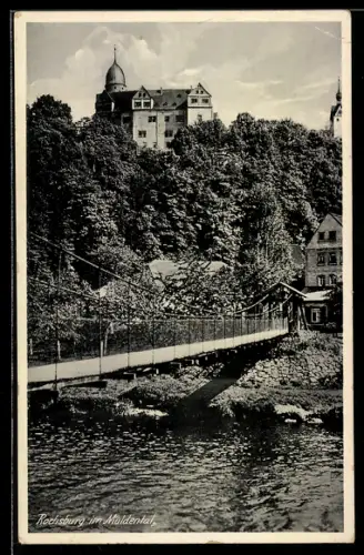 AK Rochsburg, Brückenpartie mit Schloss Rochsburg