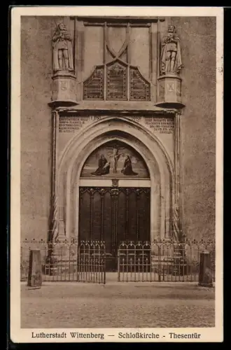 AK Wittenberg, Schlosskirche, Thesentür