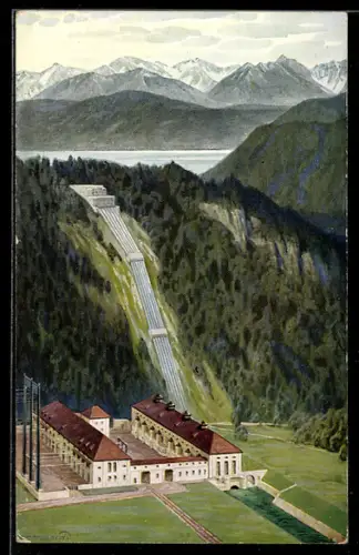 AK Walchensee, Blick auf das Walchenseekraftwerk