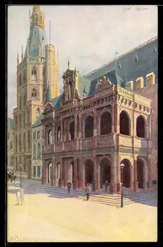 AK Köln, Blick auf das Rathaus
