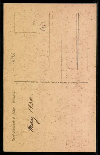 Künstler-AK Grossheubach, Rathaus