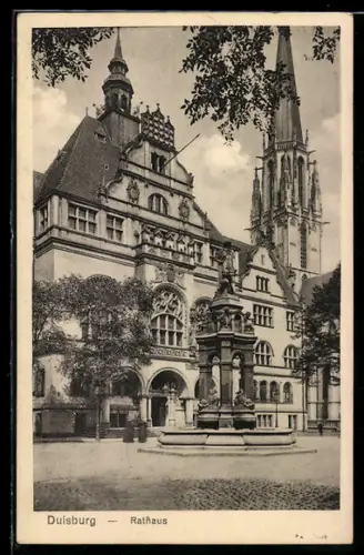 AK Duisburg, Rathaus, Aussenansicht