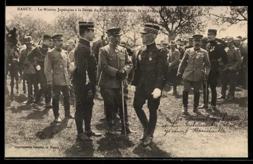 AK Nancy, La Mission Japonaise à la Revue du Plateau de Malzéville, 1911