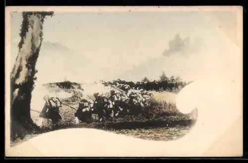 AK Japanische Schützenkette geht zum Angriff vor