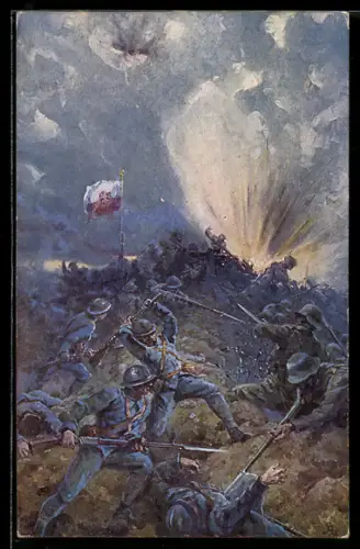 AK Tschechische Legion im Kampf mit deutscher Infanterie, Propaganda