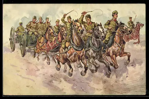 AK Tschechische bespannte Truppen auf dem Marsch