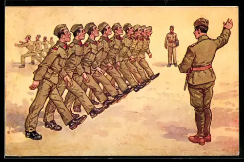 AK Tschechische Soldaten beim Exerzieren