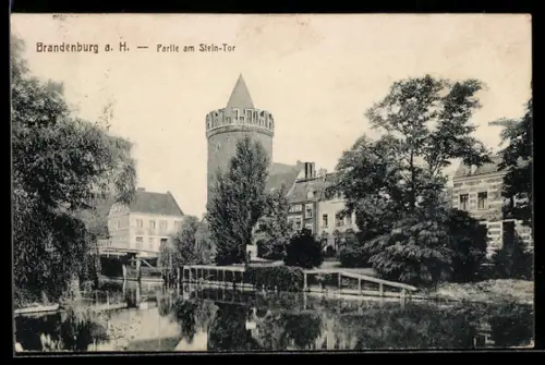 AK Brandenburg a. H., Partie am Stein-Tor