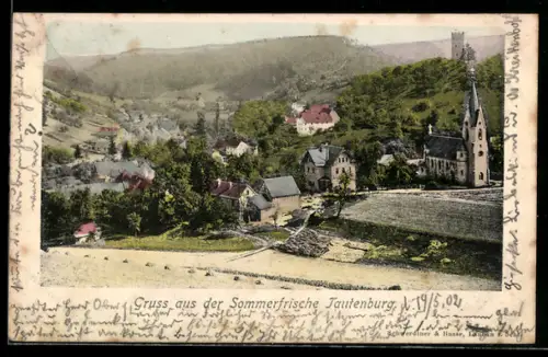AK Tautenburg, Ortsansicht mit Kirche