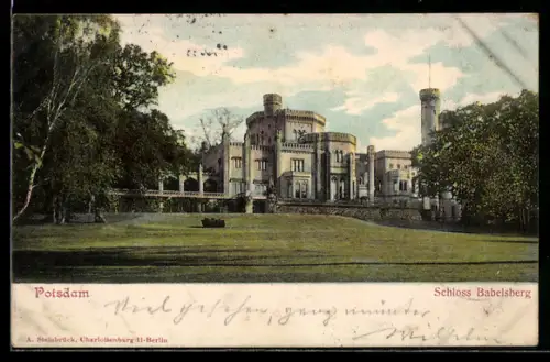 AK Potsdam, Blick zum Schloss Babelsberg