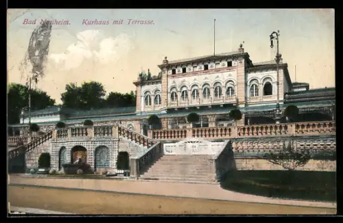 AK Bad Nauheim, Kurhaus mit Terrasse