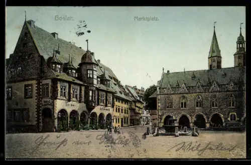 AK Goslar, Partie am Marktplatz