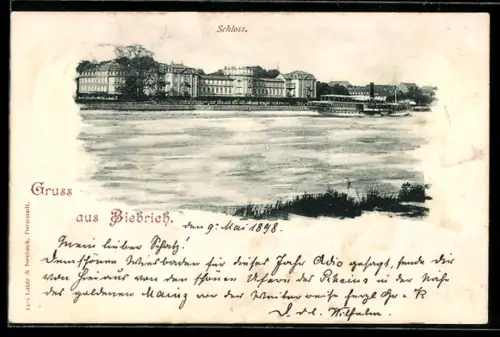 AK Biebrich, Blick zum Schloss