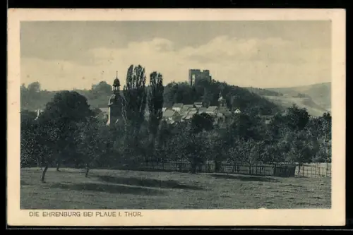AK Plau i. Thür., Blick zur Ehrenburg