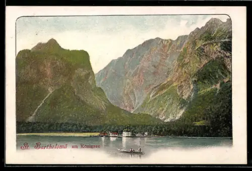 AK St. Bartholomä am Königssee, Blick über den See