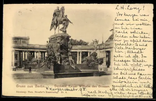 AK Berlin, Denkmal Kaiser Wilhelm des Grossen