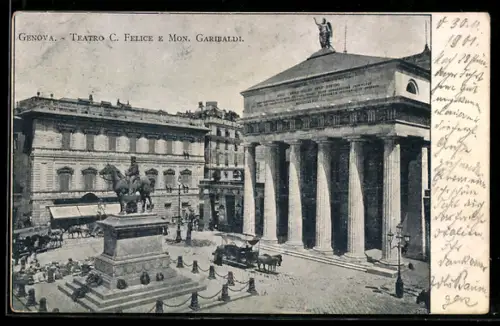 AK Genova, Teatro C. Felice e Mon. Garibaldi
