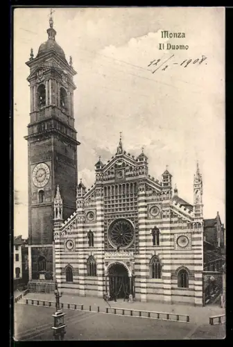 AK Monza, Il Duomo mit imposanter Fassade und Glockenturm