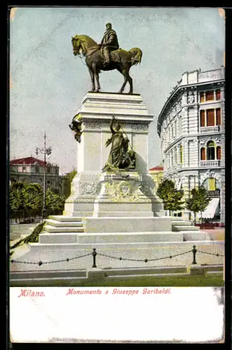 AK Milano, Monumento a Giuseppe Garibaldi